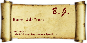 Born János névjegykártya