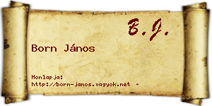 Born János névjegykártya