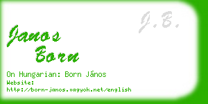 janos born business card