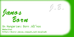 janos born business card